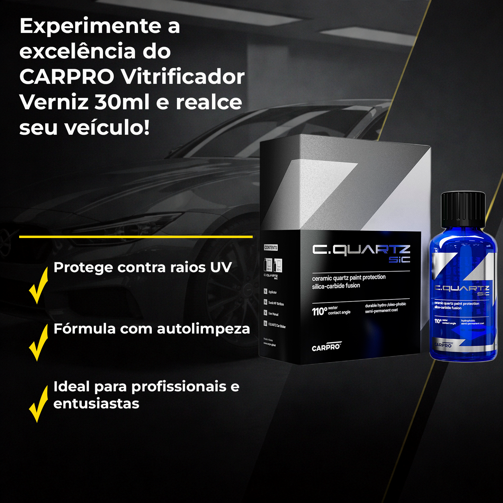 美容液 CQ T.CQ2.CQC+ CarPro CQuartz SiC Revestimento Cerâmico Avançado|Pintura