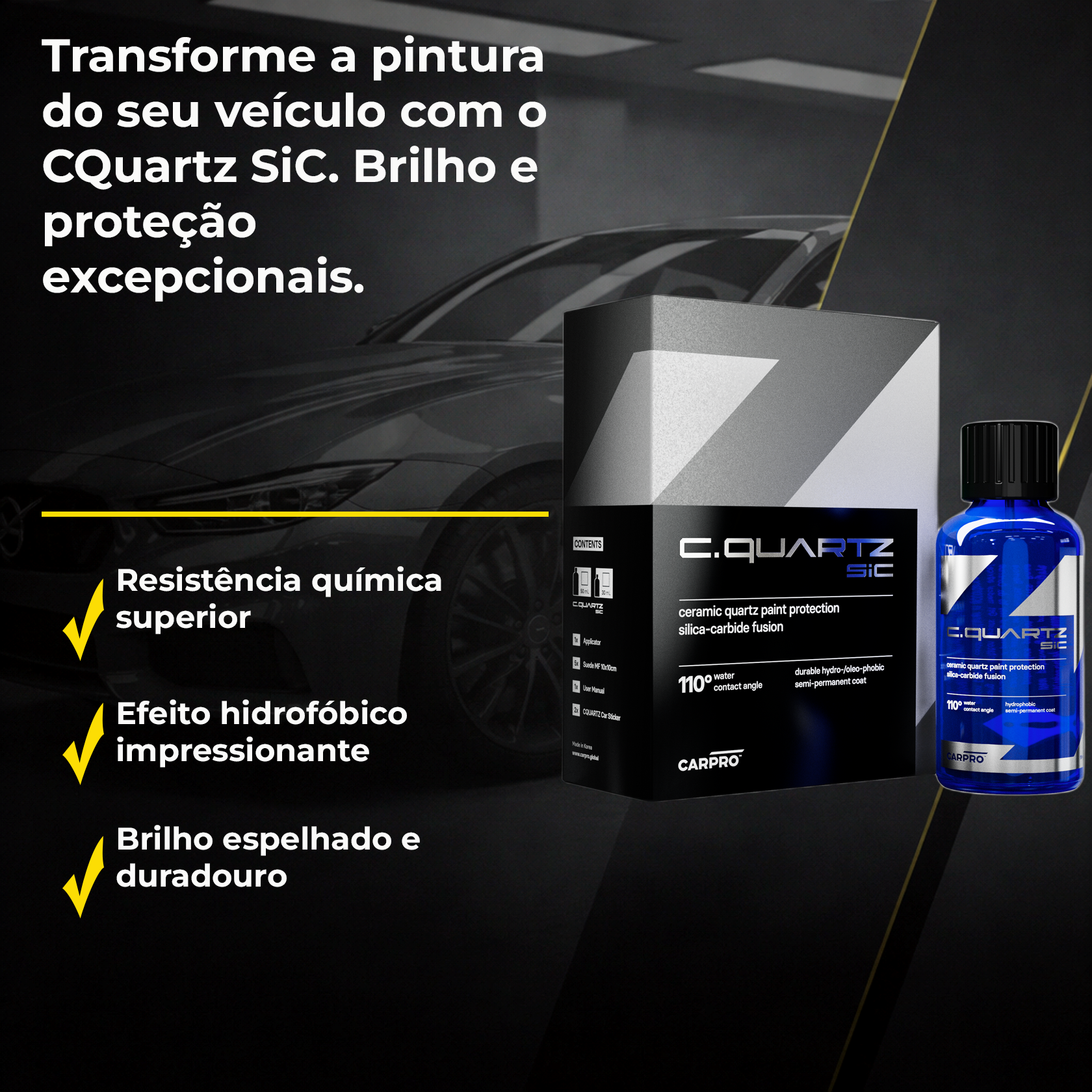 CarPro CQuartz SiC Revestimento Cerâmico Avançado|Pintura