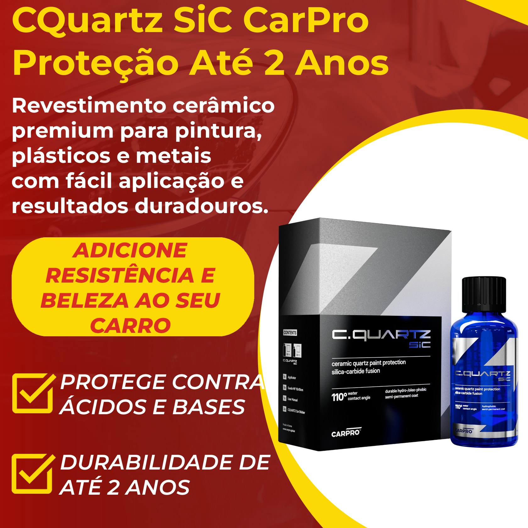 CarPro CQuartz SiC Revestimento Cerâmico Avançado|Pintura