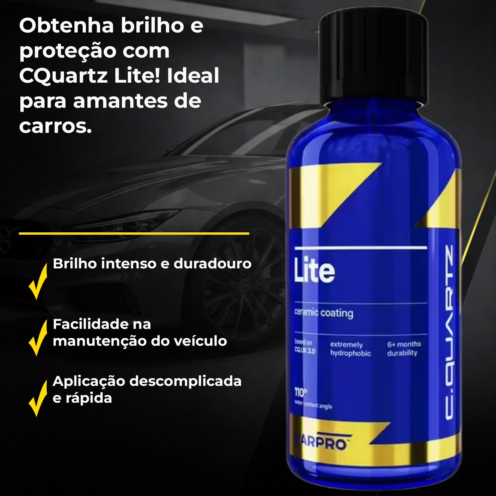 Lite CQuartz Carpro Ceramic Coat 100ml | Proteção Máxima da