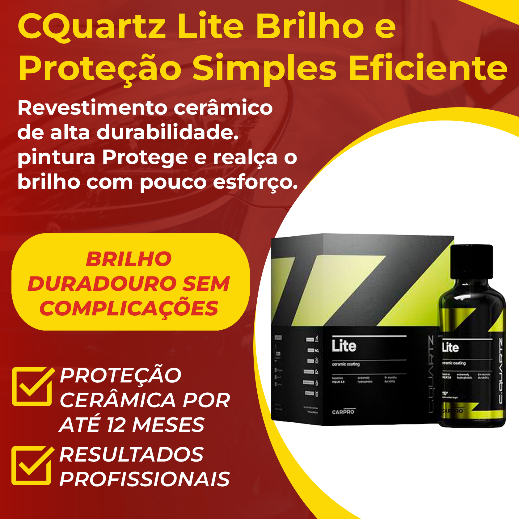 Lite CQuartz Carpro Ceramic Coat 100ml | Proteção Máxima da