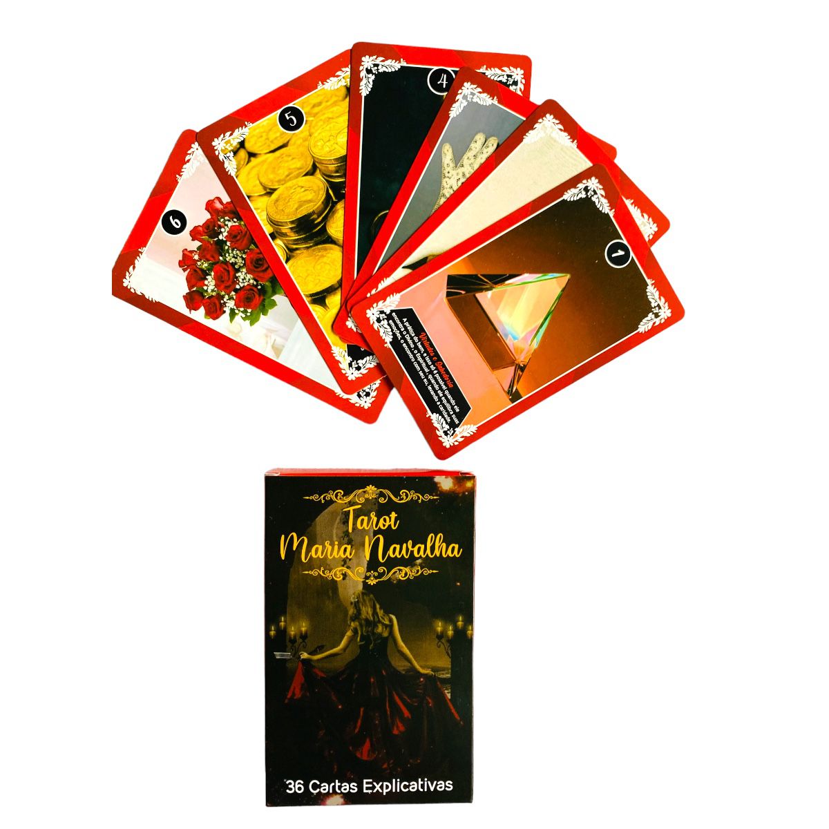 Kit 6 Baralhos Tarot Dourado Oráculo Deck 24 Cartas Atacado