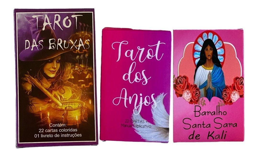 Kit Especial para Iniciantes no Tarot + 2 Baralho Cigano 36 Cartas e  Oráculo Marselha + Manual e Brinde