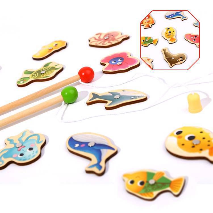 Brincando de Pescar Magnético com Caixa Brinquedo Educativo - Tooky Toy