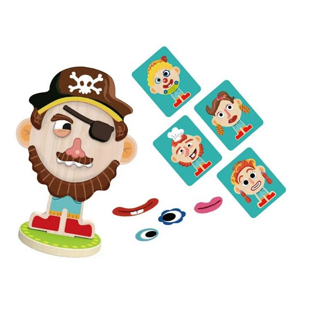 Brinquedo Magnético - Rosto misterioso em madeira Tooky Toy