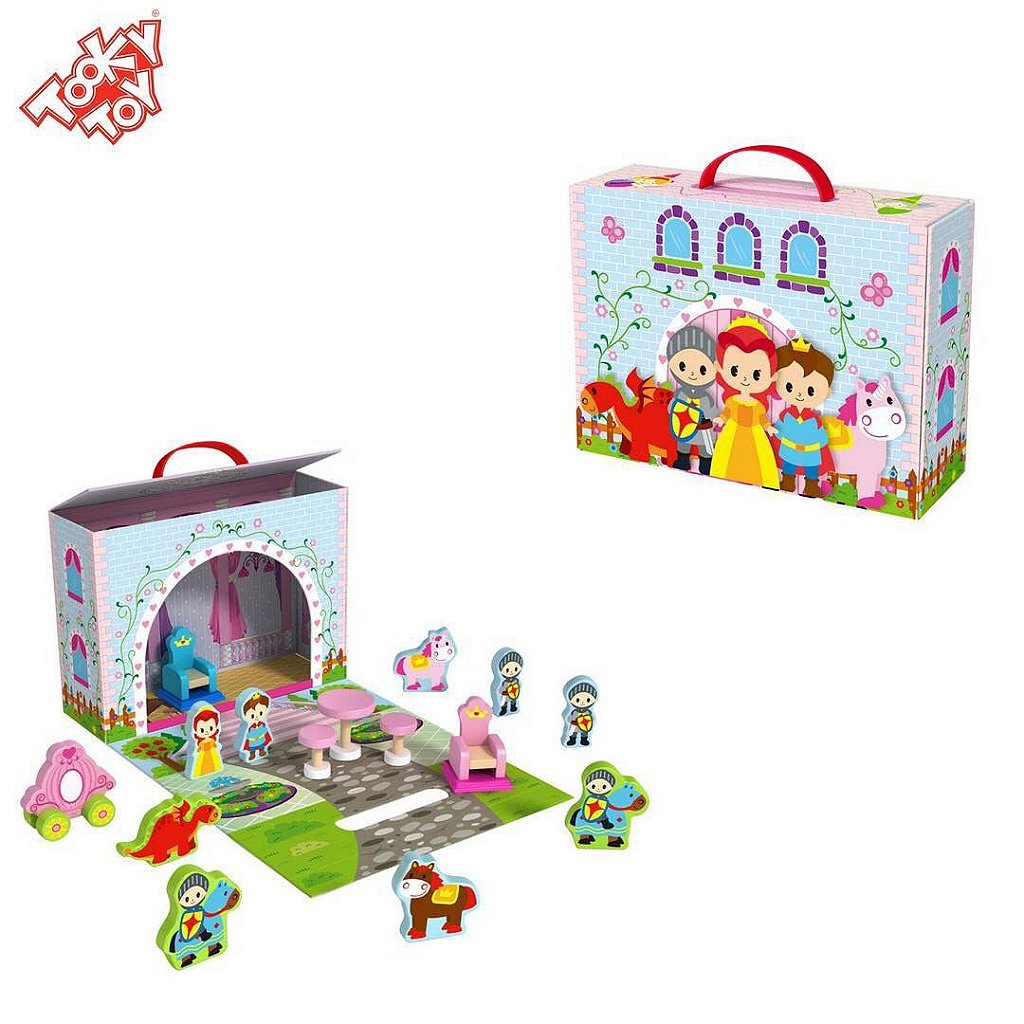 Caixa Divertida Castelo da Princesa - Bonecas de Madeira - Tooky Toy