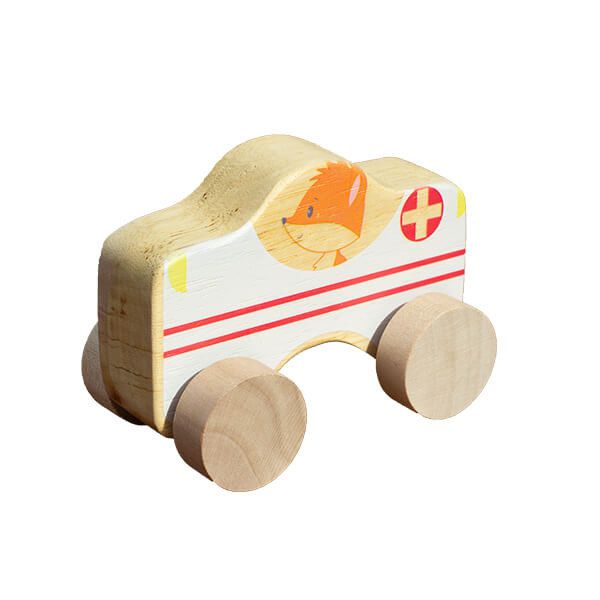 Carrinho de Madeira - Tema Ambulância