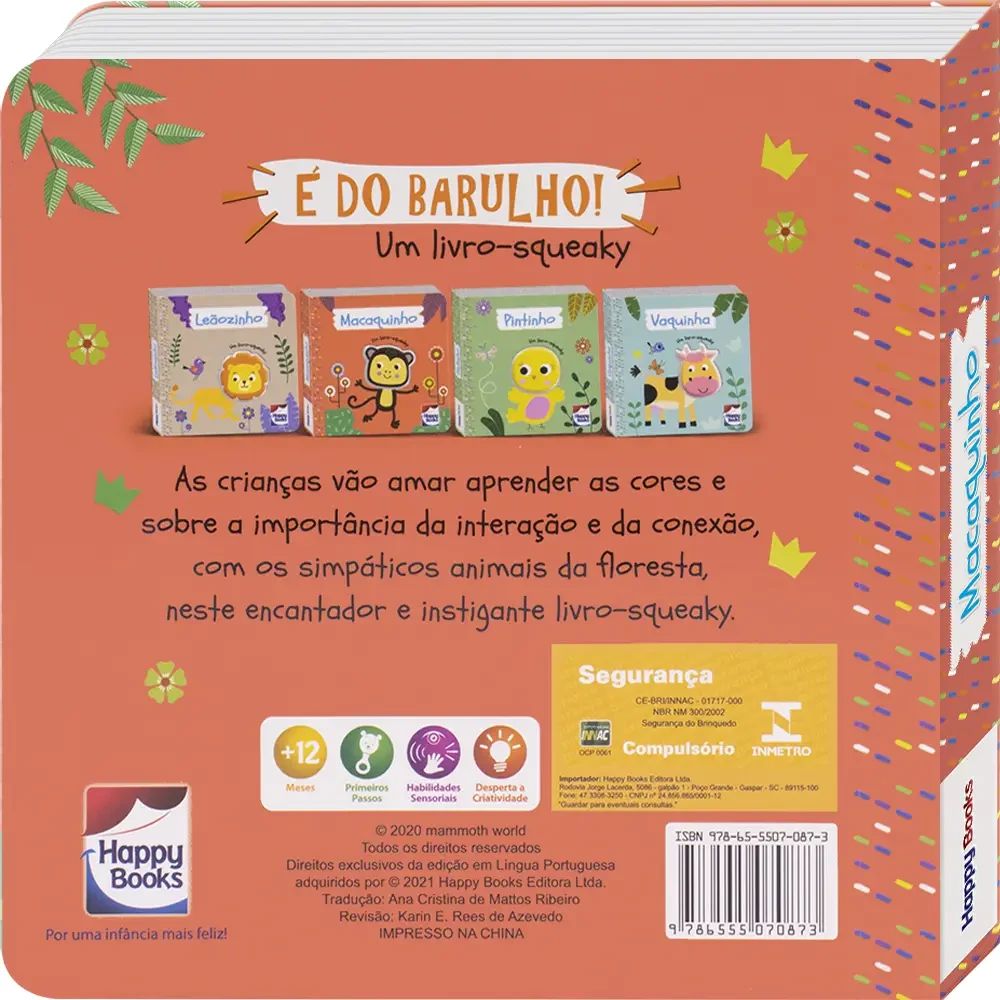 É do barulho! Um livro squeaky: Macaquinho