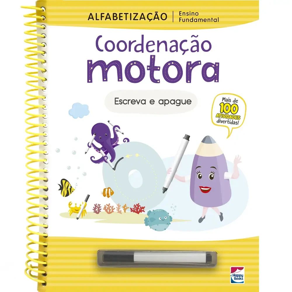 Brinquedo Educativo Infantil Alfabeto Ilustrado Escreva e Apague