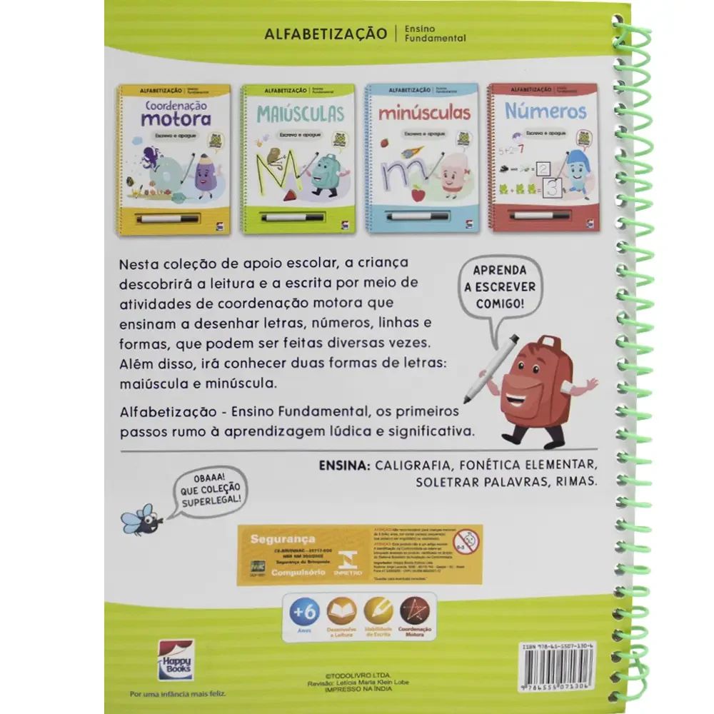 Ensino Fundamental Alfabetização Escreva e Apague: Maiúsculas