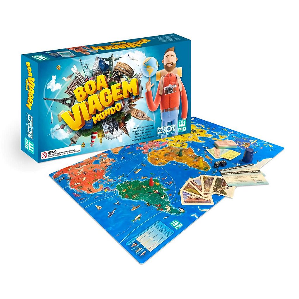 Jogo De Tabuleiro Boa Viagem Mundo - Nig Brinquedos - Casa do Brinquedo®  Melhores Preços e Entrega Rápida