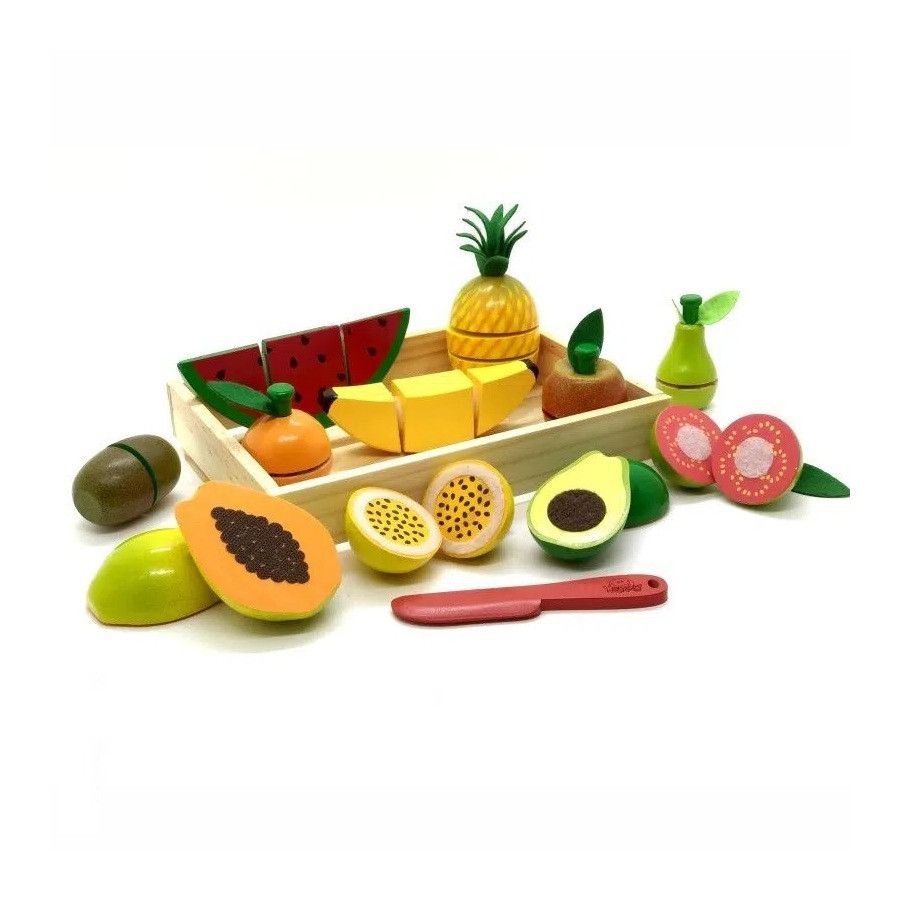 Jogo de Encaixe Frutas - Peças de Madeira com Pino - Tooky Toy Jogos de  Tabuleiro