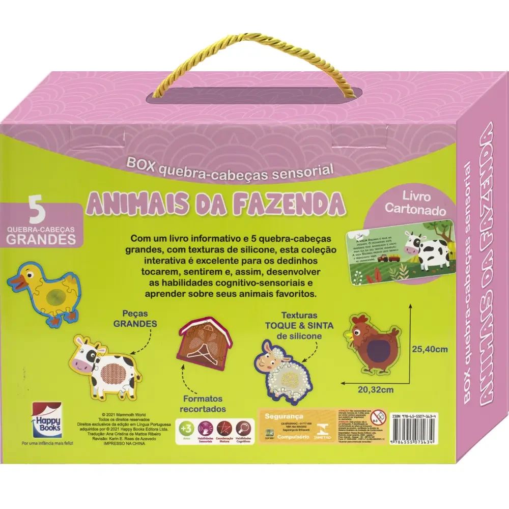 Livro + Quebra-cabeças sensoriais: Animais da Fazenda