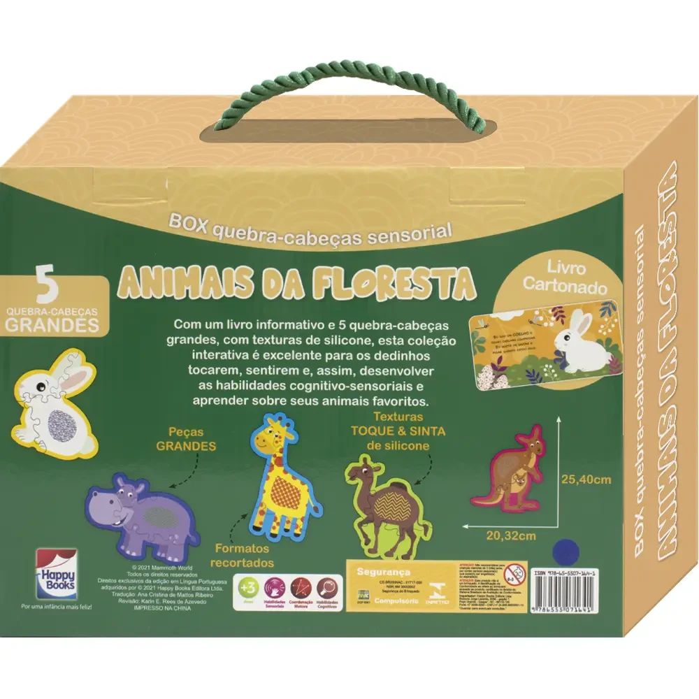 Livro + Quebra-cabeças sensoriais: Animais da Floresta