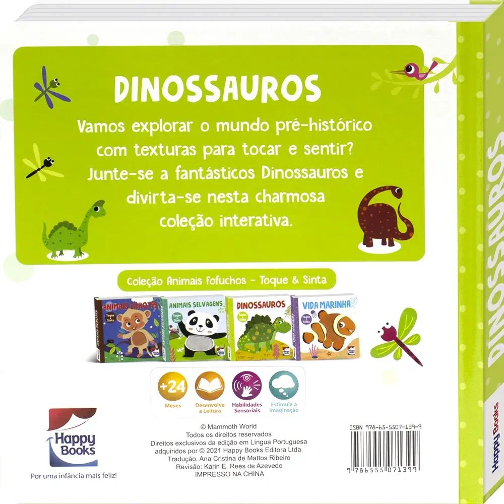 Livro Animais Fofuchos - Toque e Sinta: Dinossauros