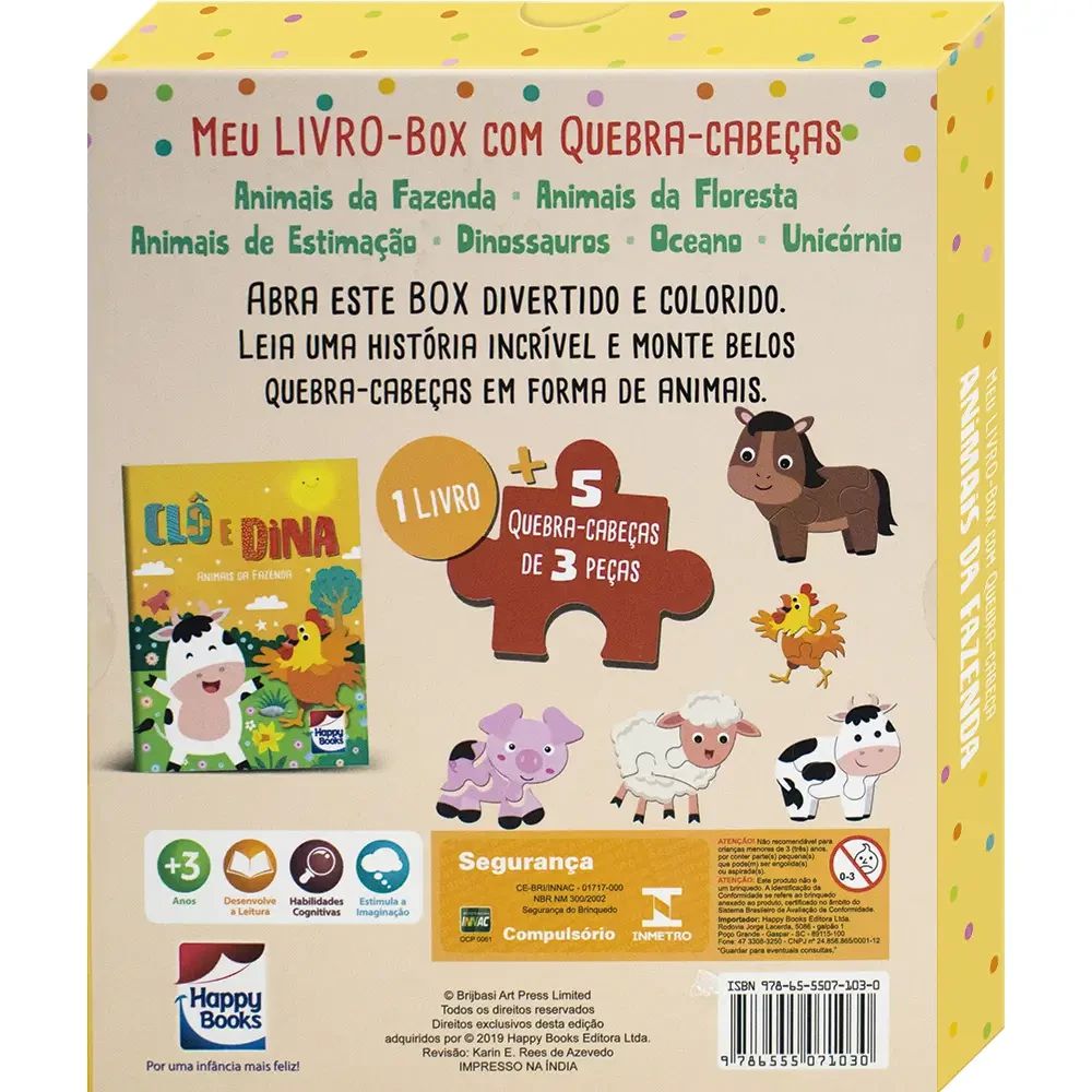 Meu LIVRO-Box com Quebra-cabeça: Animais da Fazenda