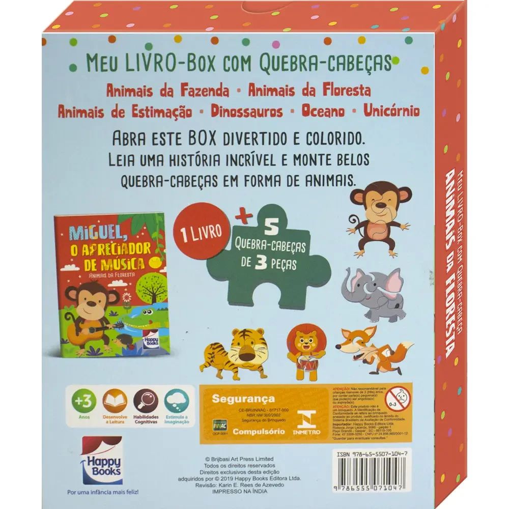 Meu LIVRO-Box com Quebra-cabeça: Animais da Floresta