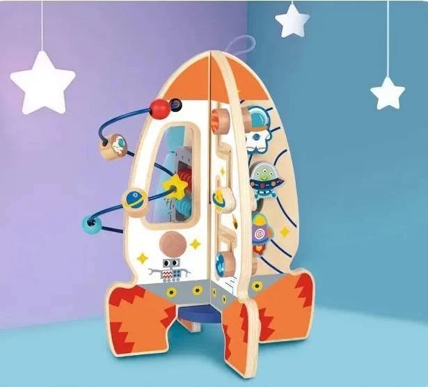 Foguete de Atividades em Madeira - Tooky Toy