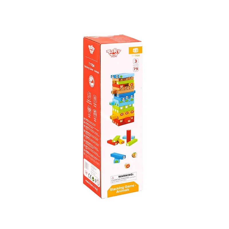 Jogo Jenga Animal com Dados - Tooky Toy