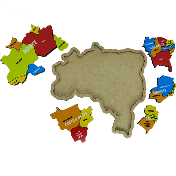 Quebra-Cabeça Mapa do Brasil e Regiões (P)