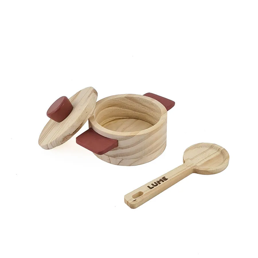 Minicozinha - Panela e Colher de Pau TERRACOTTA - Lume Brinquedos
