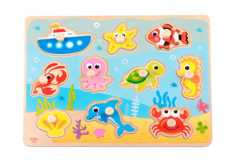 Quebra-Cabeça de Encaixe Marítimo com Pinos - Tooky Toy
