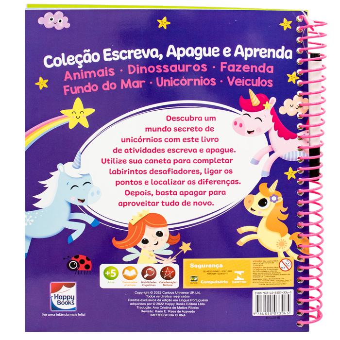 Escreva, Apague e Aprenda: Unicórnios