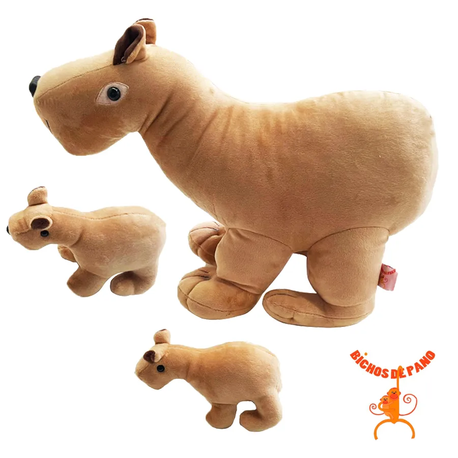 Pelúcia Capivara Grávida com Filhotes