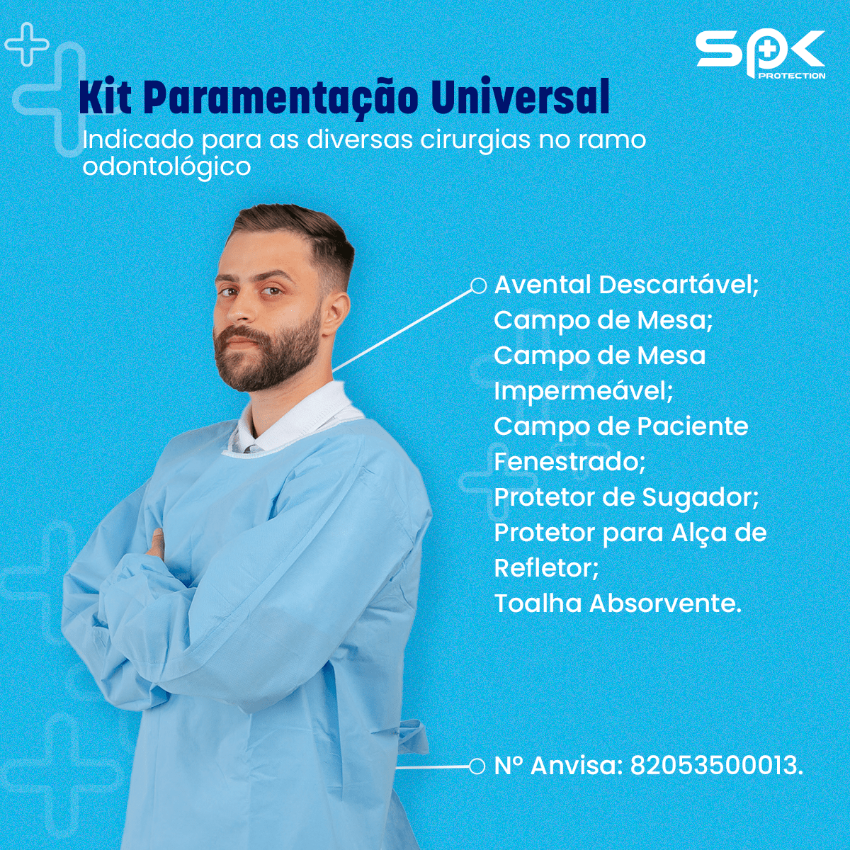 25 Kits Paramentação Cirúrgica Universal Estéril 12 Peças - SP
