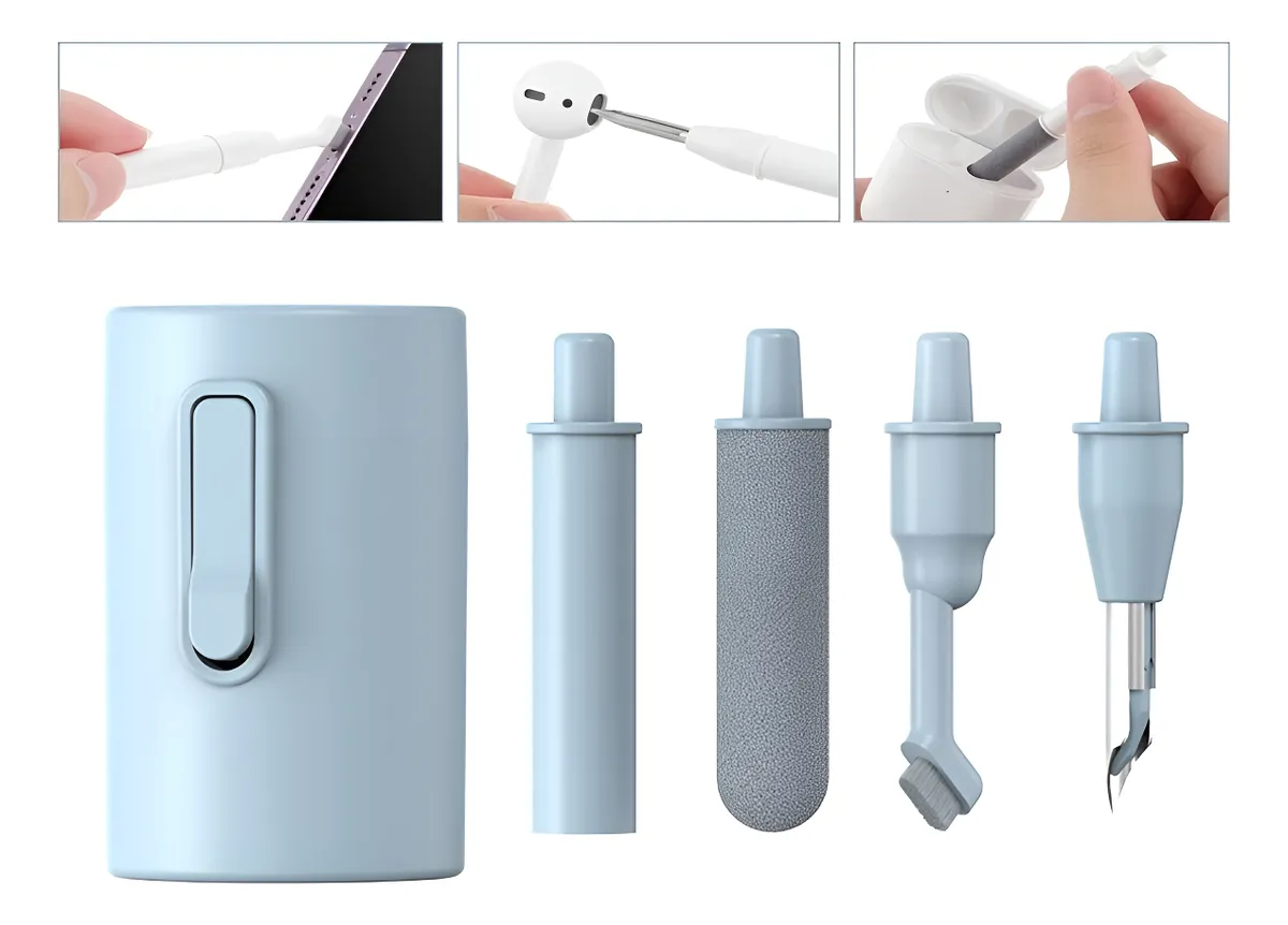 ✨ Mini Kit Limpador 5 em 1 🎧 para Fones e Caixinha Compacto e