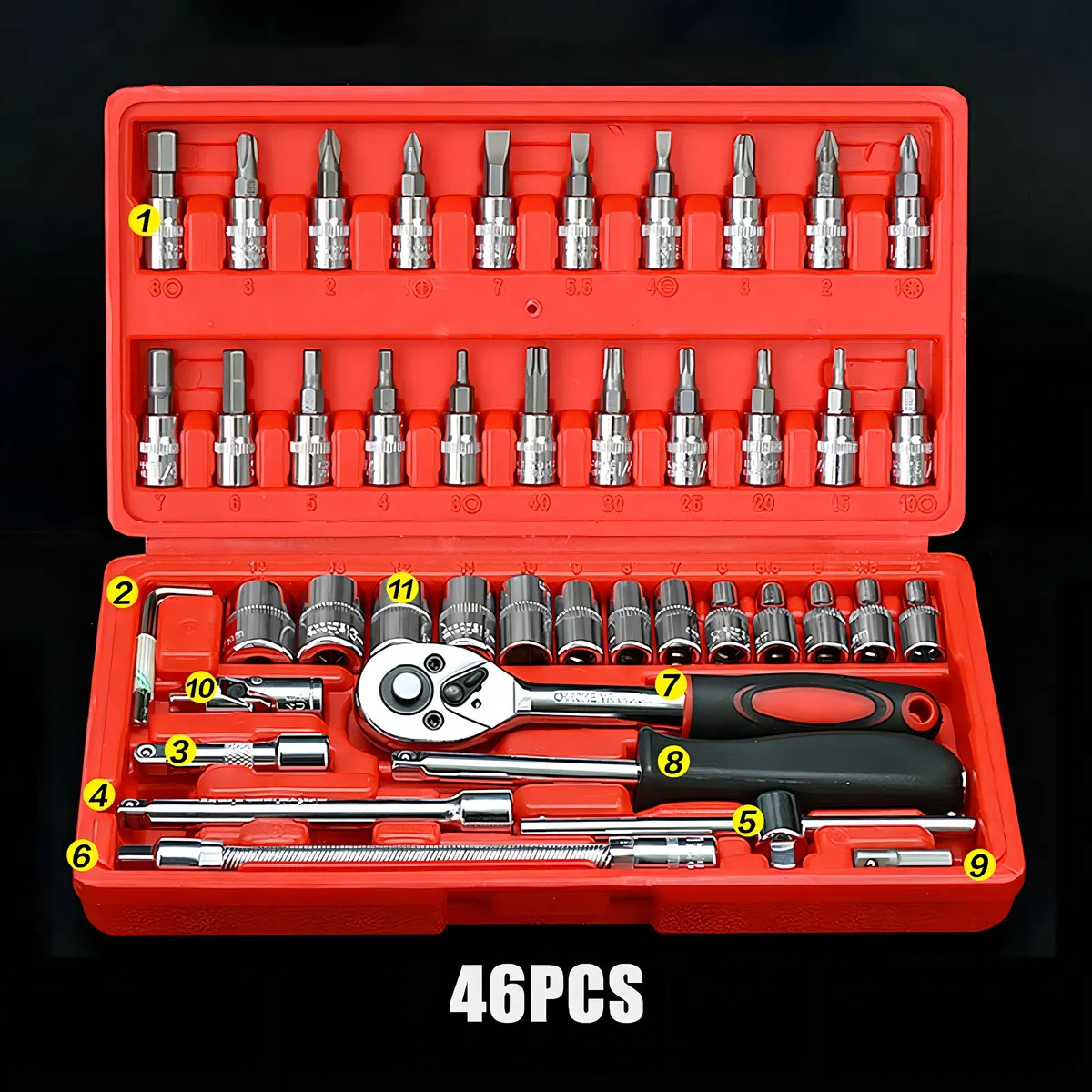 107 TRAVALO アトマイザー MILANO SET red 🛠️ Jogo de Ferramentas Multiuso 46 Peças com Maleta