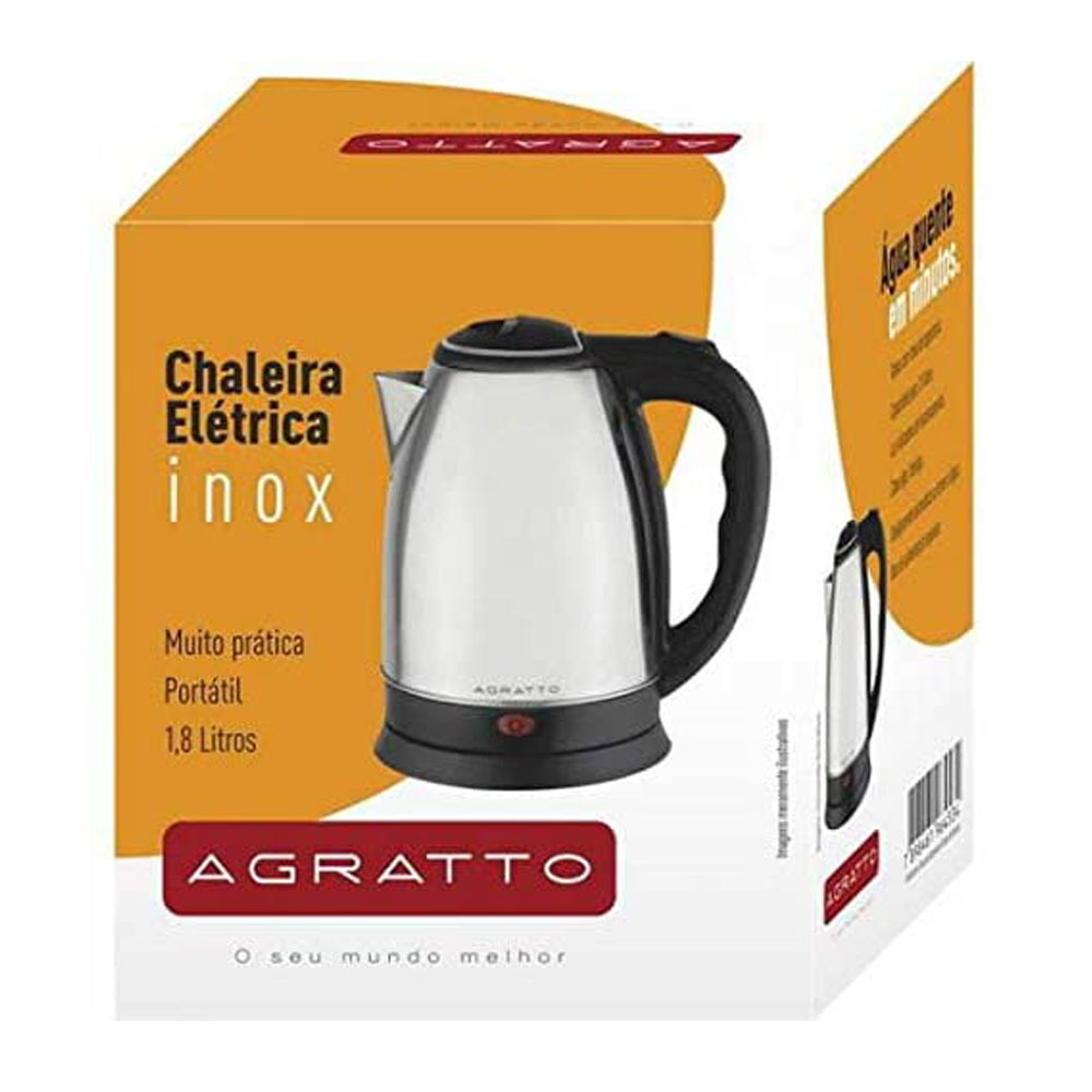 Chaleira Elétrica Agratto CE-01 1,8 Litros em Inox - Giralar - A loja ...