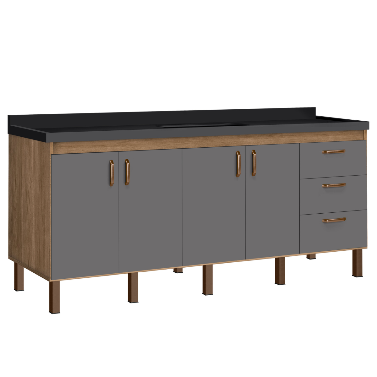 Armário de Cozinha Copacabana para pia 1,80 MM gabinetes - ReformAqui ...