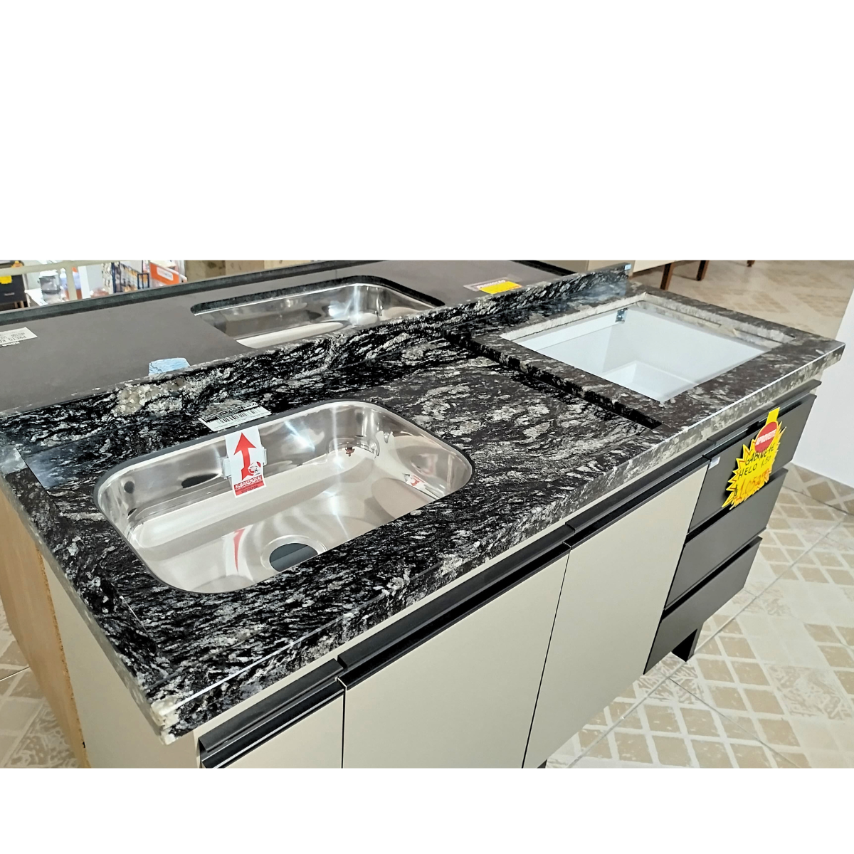 Pia Granito Para Cooktop Bocas Mx Com Cuba In X Preto Indiano