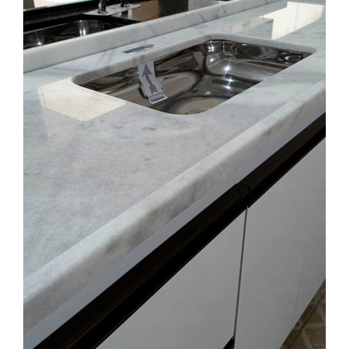 Balcão Sevilha e Pia Mármore Branco 2m - ReformAqui - Material de ...