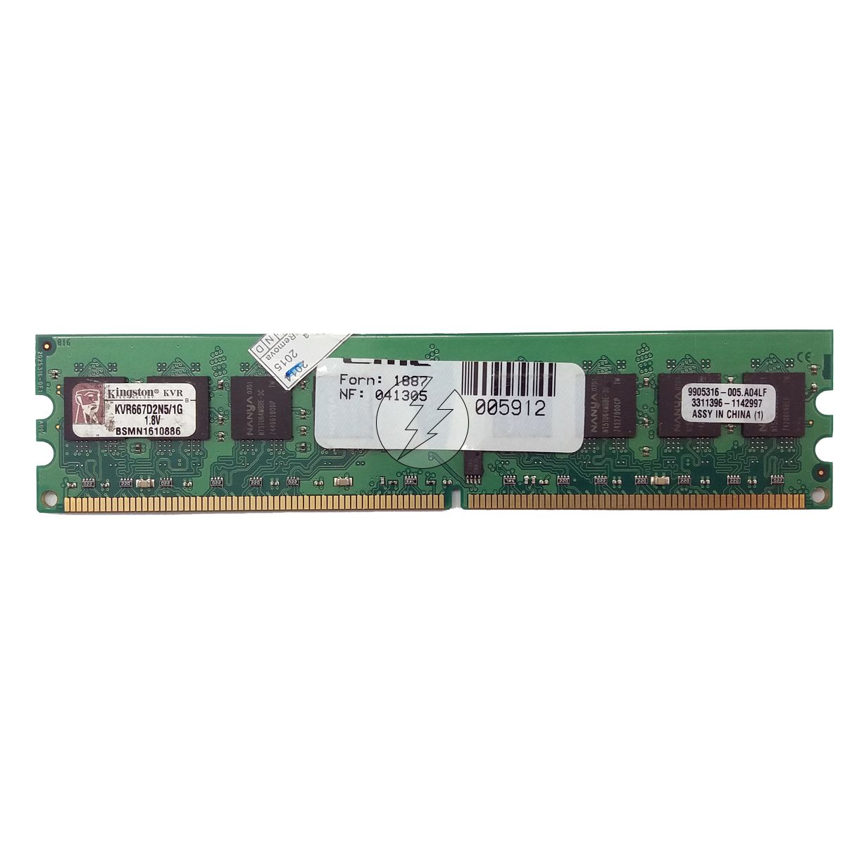 Memória RAM Kingston KVR667D2N5/1G Chip Nanya: DDR2, 1GB, 667, UDIMM ...
