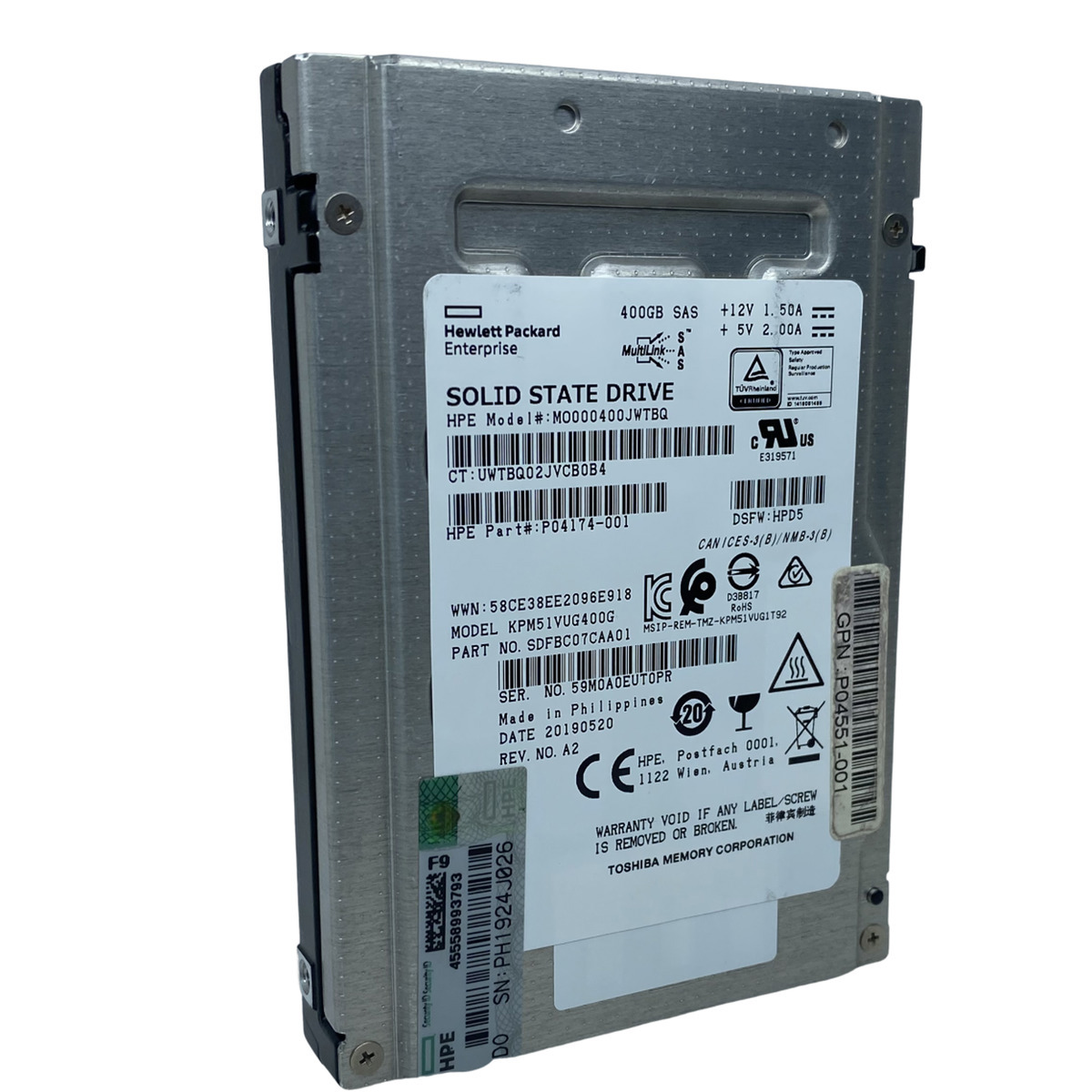 Hd SSD 400Gb 12Gbps Sas 2.5" Hp P04174-001: MO000400JWTBQ - ShockTI ...