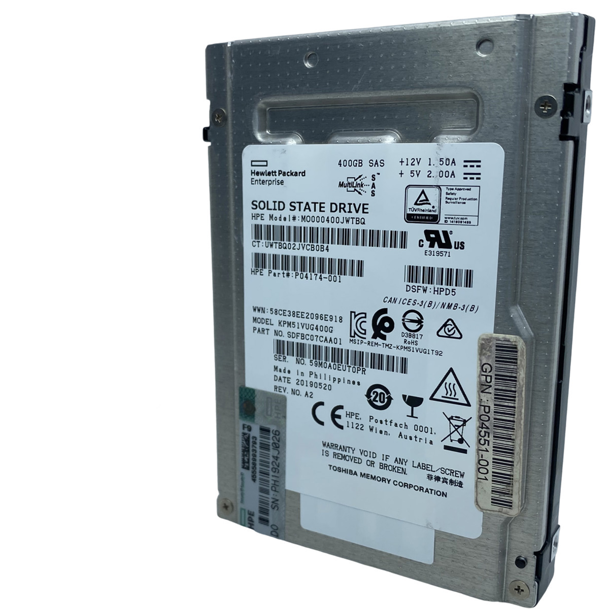 Hd SSD 400Gb 12Gbps Sas 2.5" Hp P04174-001: MO000400JWTBQ - ShockTI ...