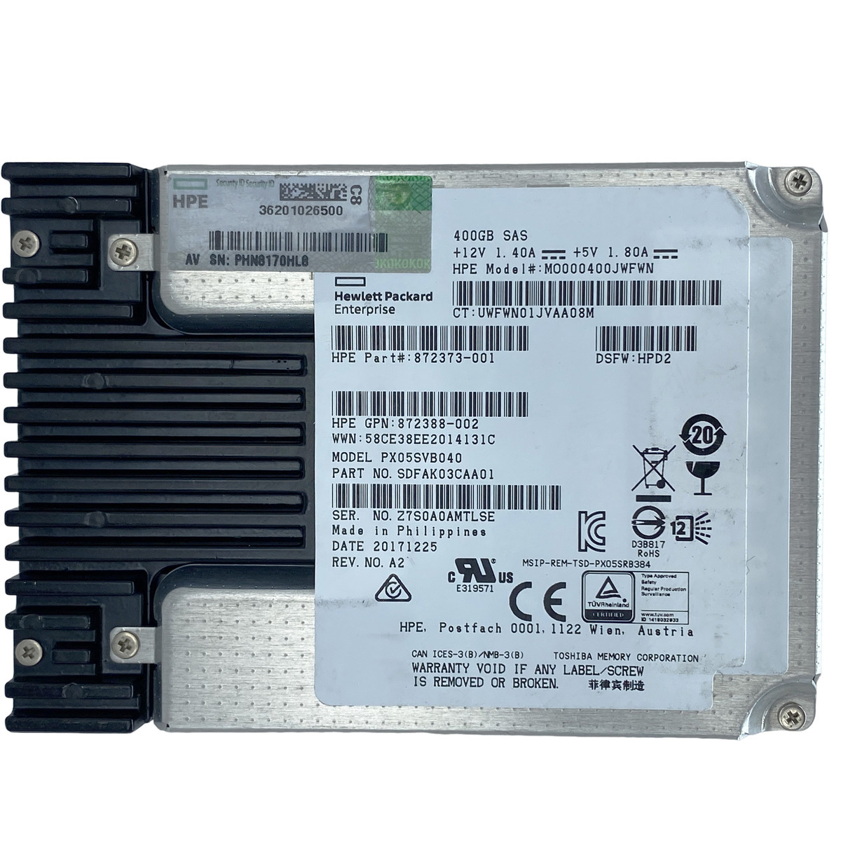 Hd SSD 400Gb 12Gbps 2.5" Sas Hp 872373-001: MO000400JWFWN - ShockTI ...