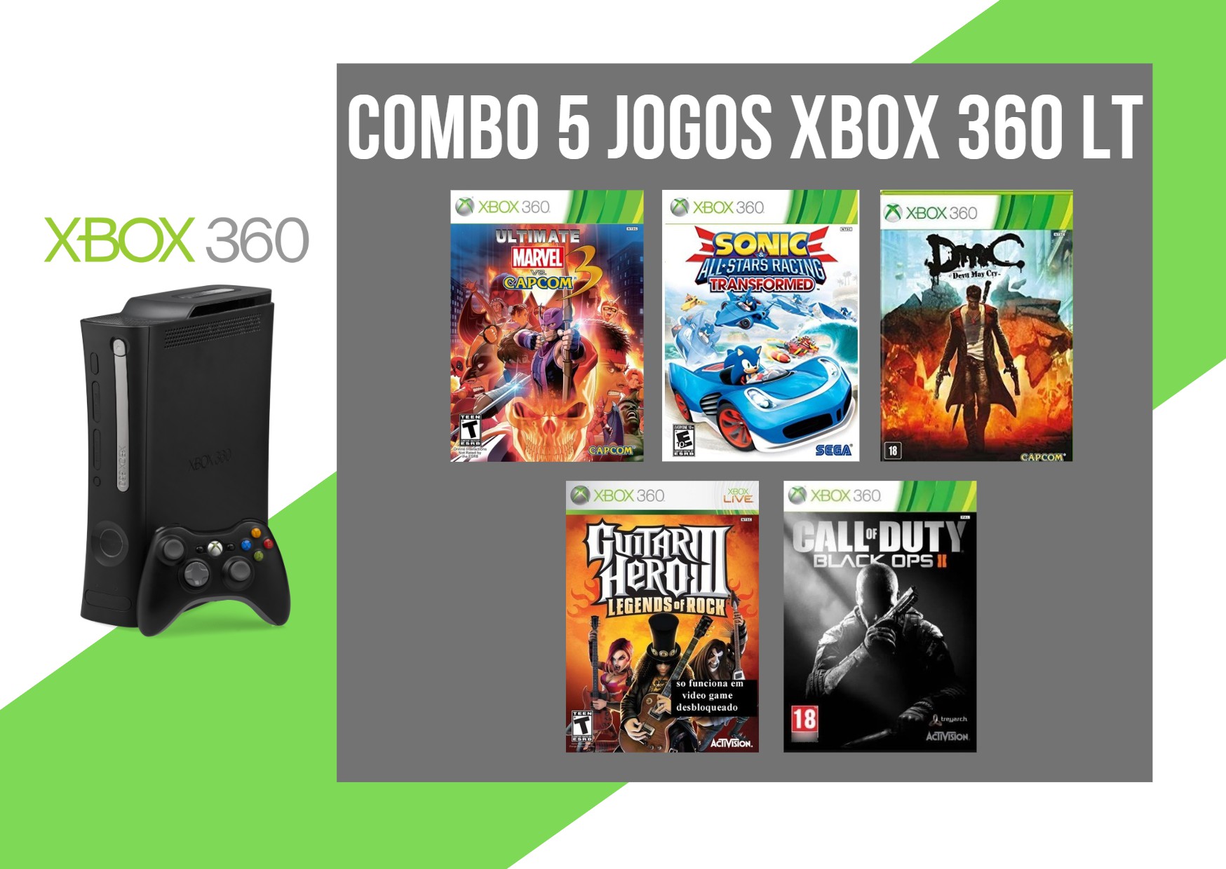 Combo 6 Jogos – Midia Digital Xbox 360 - 95xGames