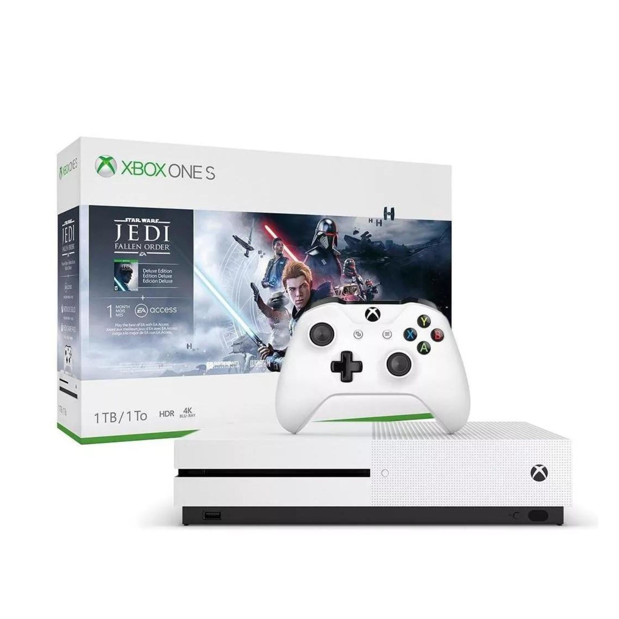 Xbox One S Microsoft 1TB 4K Ultra HD HDR 1 Jogo 1 Mes de Xbox