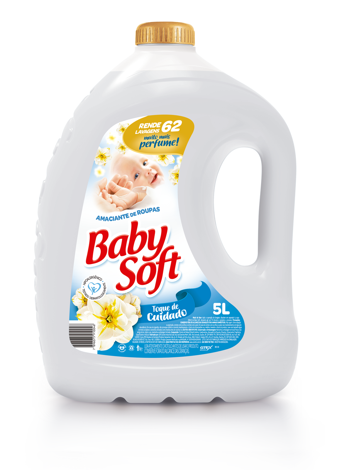 AMACIANTE BABY SOFT TOQUE DE CUIDADO BRANCO 5 LT - Boni Embalagens