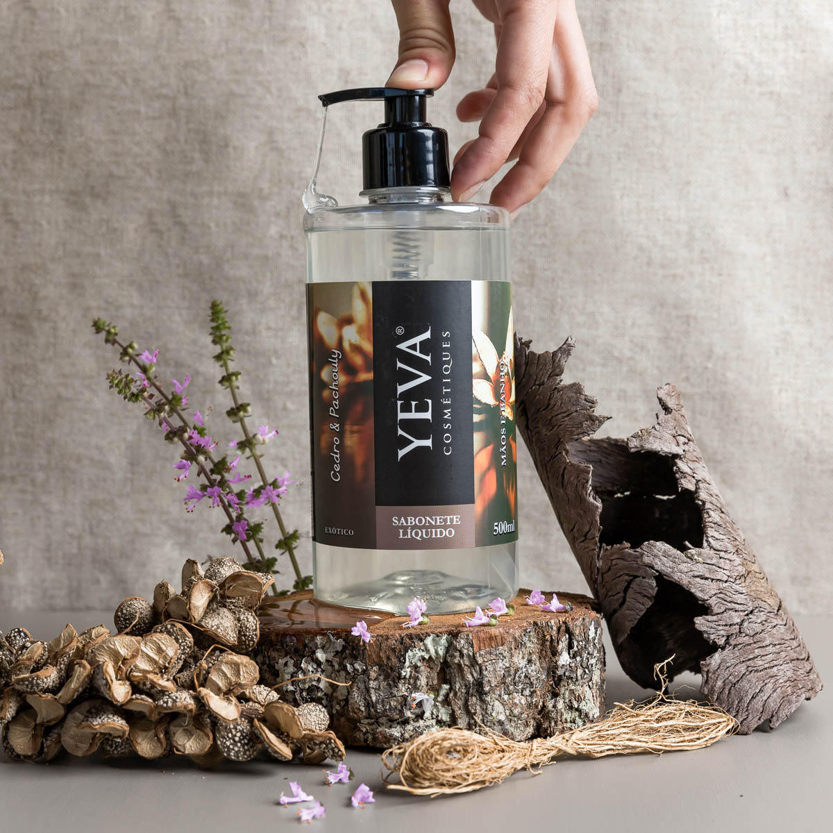 Sabonete Líquido YEVA Exótico | Cedro & Pachouly - 500ml - YEVA
