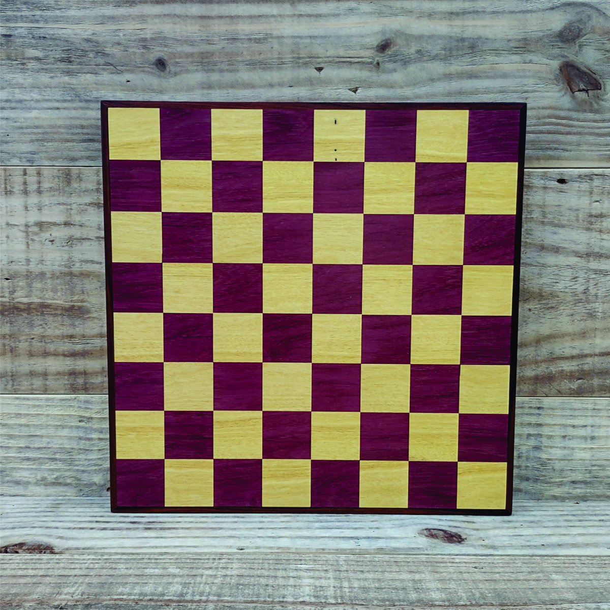 Tabuleiro de xadrez Plano Marchetado Madeira Nobre 46x46cm