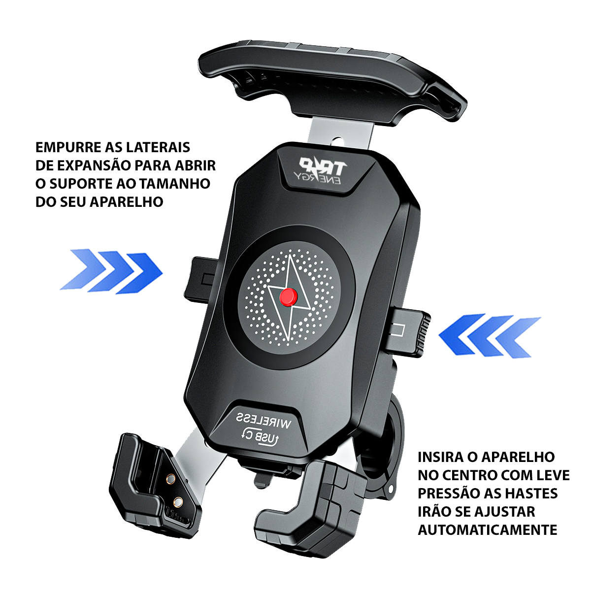 Suporte de Celular para Moto Com Carregamento Simultâneo USB C 20W e ...