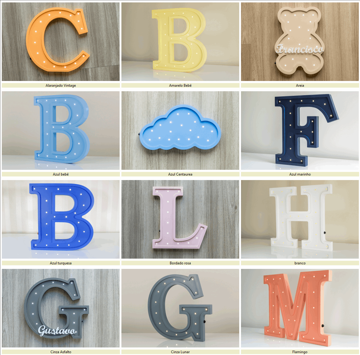 Kit Letras Enfeite de Porta de Maternidade Iluminado | Personalizado e Encantador ...