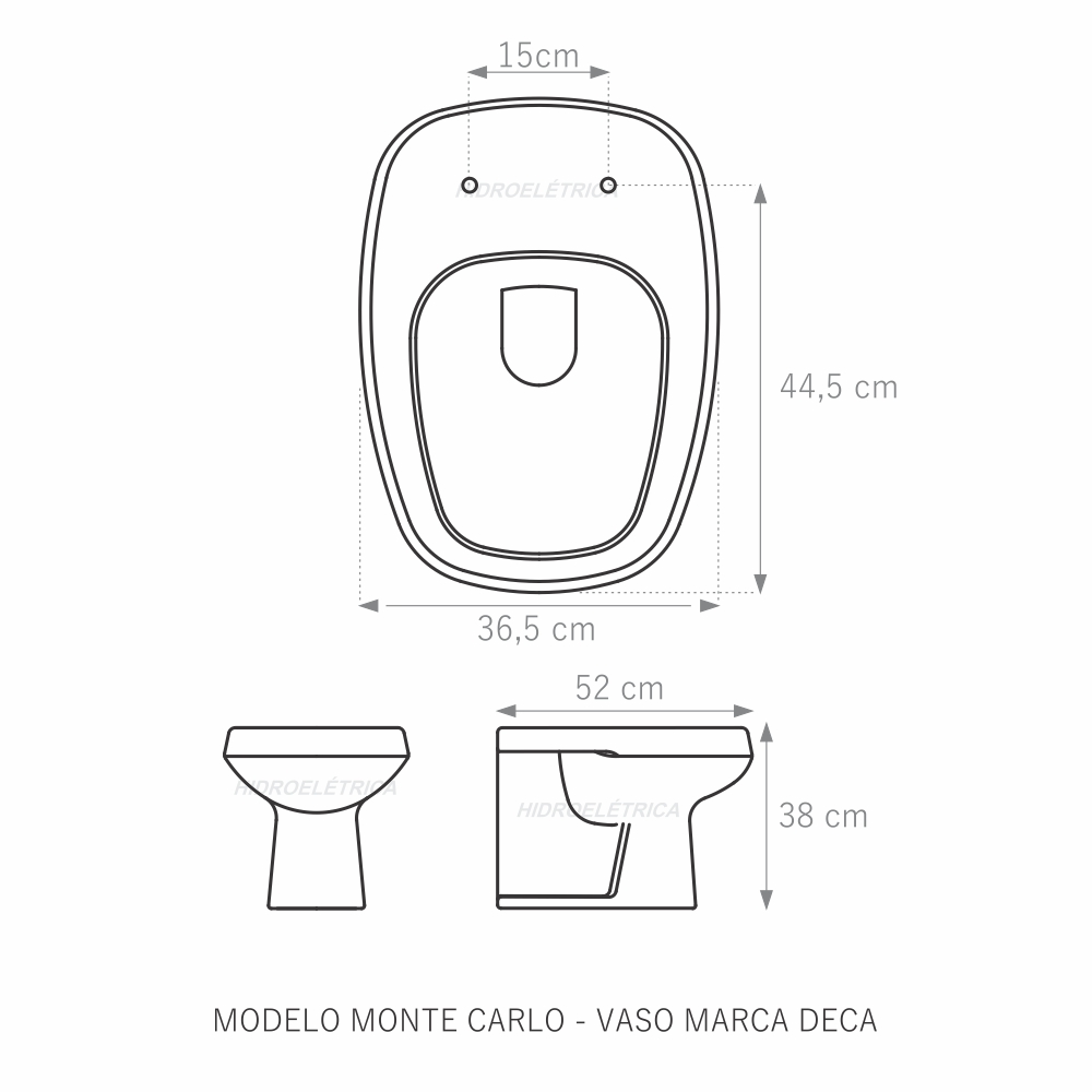 Assento Laqueado Monte Carlo Creme (Bege Claro) Tampa para Vaso Deca em ...