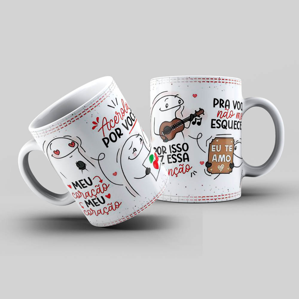 Caneca Personalizada Meme Flork - Meu amor por você é igual