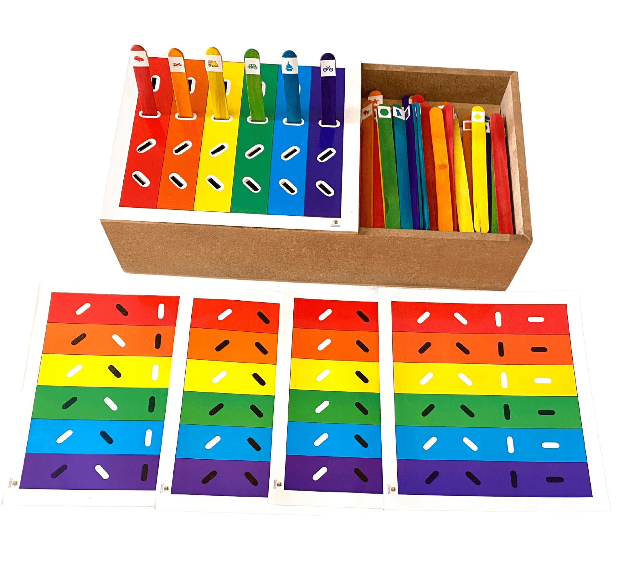 Juego De Palitos De Madera Educativo | Torre Con Dados Y Bolas | Motricidad Fina Y Lógica Para Niños