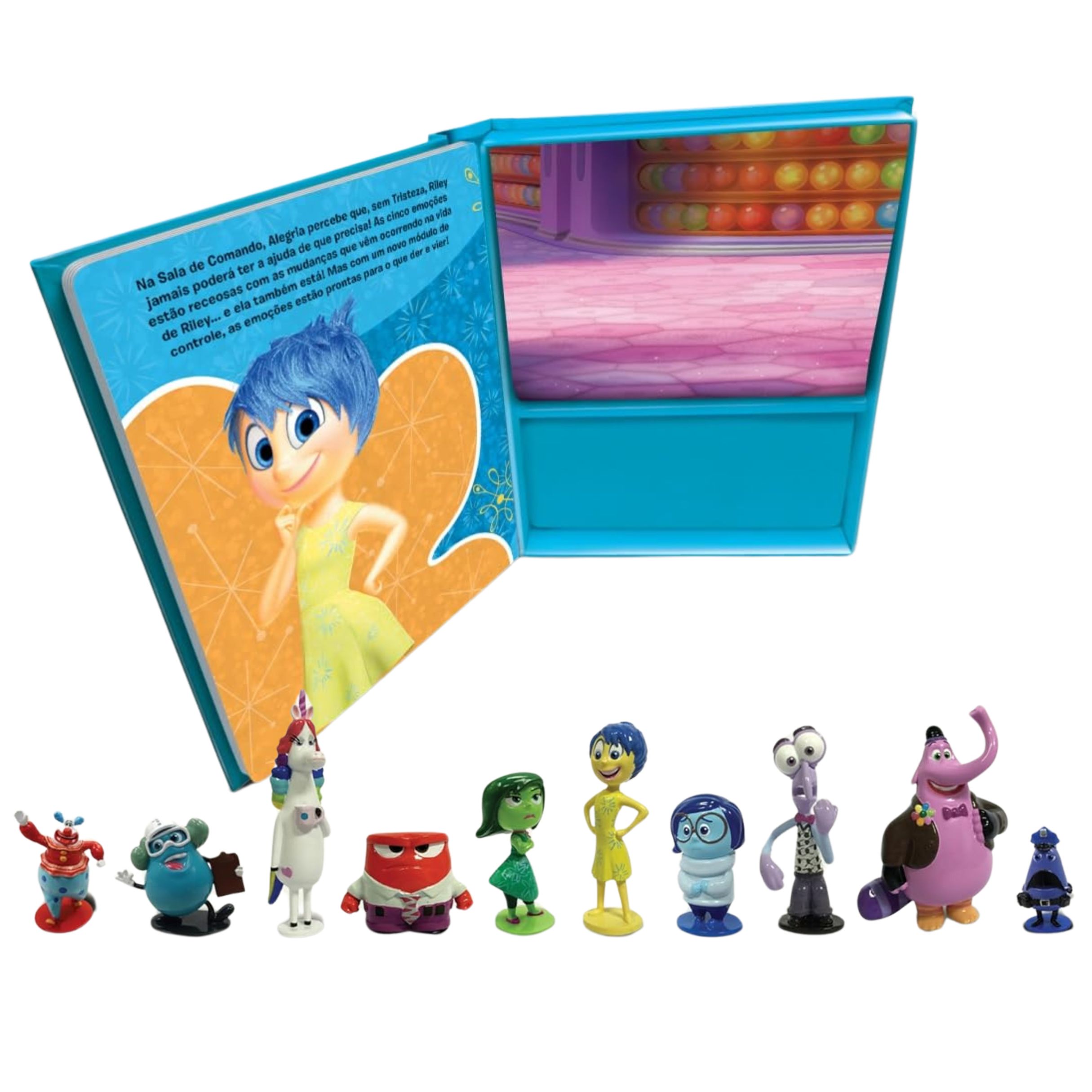 Livro com Miniaturas: Divertidamente Emoções no Comando